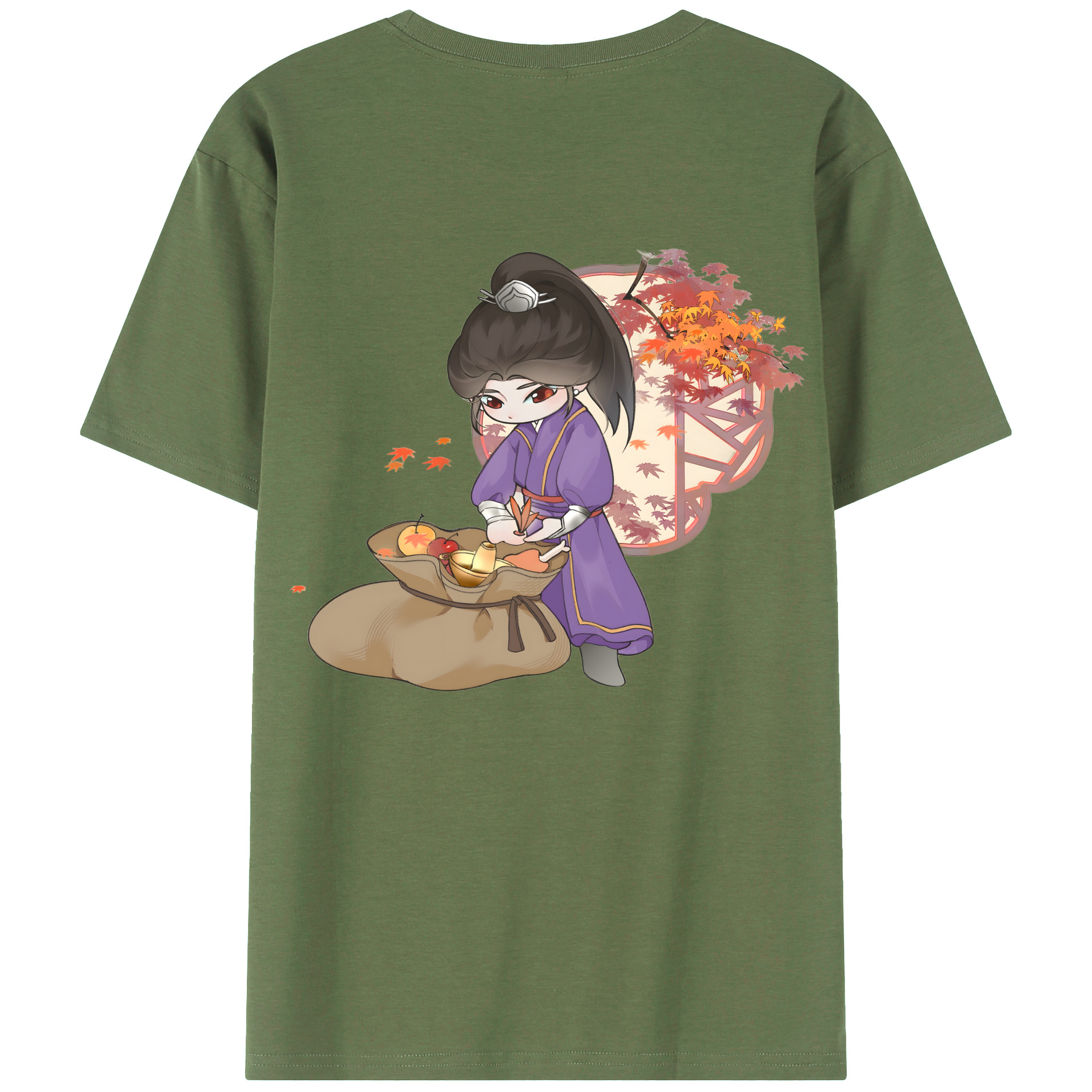 （画像用） Ne Zha 2 ナタ 魔童の大暴れ 綿100％ メンズ半袖Tシャツ（バックプリント） 通気性